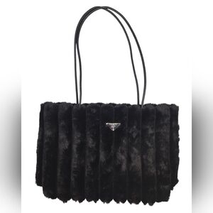 Prada Black Fur Tote/Shoulder Bag